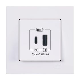 Günsan EQONA Type C+Type A 20W Beyaz 2 Çıkışlı USB Şarj Prizi