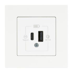 Günsan EQONA Type C+Type A 20W Beyaz 2 Çıkışlı USB Şarj Prizi