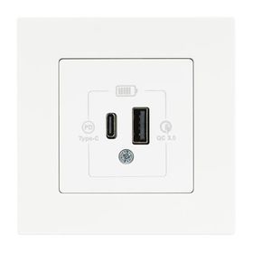Günsan EQONA Type C+Type A 20W Beyaz 2 Çıkışlı USB Şarj Prizi
