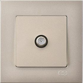 Günsan Metalik Bej Elektrik Eqona Çerçevesiz Kapaklı Topraklı Priz