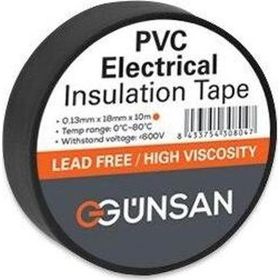 Günsan PVC Siyah Elektrik İzolasyon Bandı