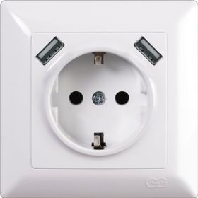 Günsan Visage 5V 2.4A Beyaz 2 USB Çıkışlı Çocuk Korumalı Topraklı Priz