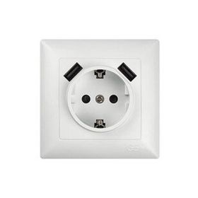 Günsan Visage 5V 2.4A Beyaz 2 USB Çıkışlı Çocuk Korumalı Topraklı Priz