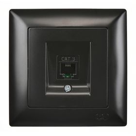 Günsan Visage Metalik Siyah Nümeris Telefon Prizi