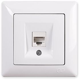 Günsan Visage Simple Beyaz Cat5 Tekli Data Priz