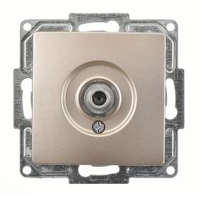 Günsan Visage Tekli F Konnektörlü Geçişli Sonlu Metalik Bej Mekanizma Tuş Kapak Uydu Prizi