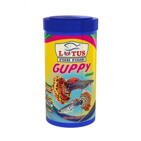 Guppy Granulat 250 ml Bitkisel Protein Karışık Lepistes Moli Kılıç Tetrazon Balık Yemi