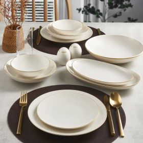 Güral Porselen 30 Parça 6 Kişilik Camelia Gold Bone Yemek Takımı