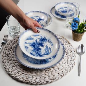 Güral Porselen 3960 Desenli Camelia 24 Parça 6 Kişilik Yemek Takımı