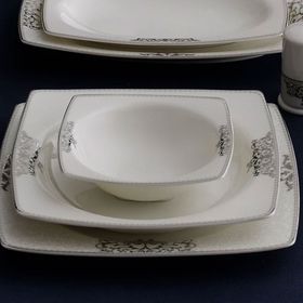 Güral Porselen 56861 Caroline 85 Parça 12 Kişilik Kare Yemek Takımı