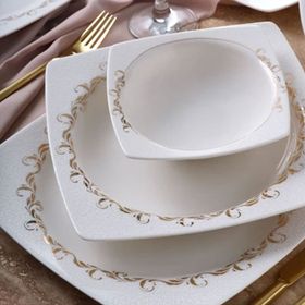 Güral Porselen 6599 Caroline 85 Parça 12 Kişilik Kare Yemek Takımı