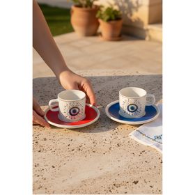 Güral Porselen 6705 Mental 4 Parça Çay Fincan Takımı