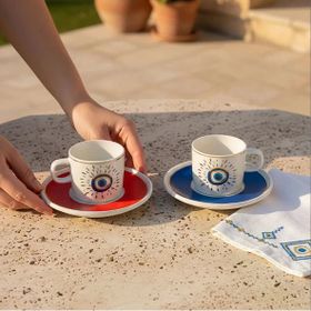 Güral Porselen 6705 Mental 4 Parça Çay Fincan Takımı