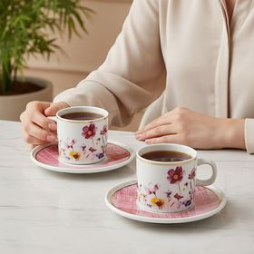 Güral Porselen 67092 Pembe Mental 4 Parça Çay Fincan Takımı