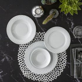 Güral Porselen Alfa 36 Parça Düz Beyaz Yemek Takımı