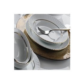 Güral Porselen Altın 19 cm 6 Adet Çukur Yemek Tabağı