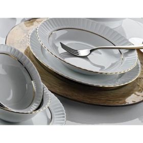 Güral Porselen Altın 19 cm 6 Adet Çukur Yemek Tabağı