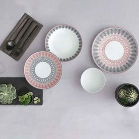 Güral Porselen Atina Siyah 24 Parça 6 Kişilik Yemek Takımı
