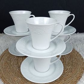 Güral Porselen Bahar Dalı Beyaz Çay Fincan Takımı