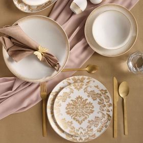 Güral Porselen Gold 6585 Camelia 54 Parça 12 Kişilik Yemek Takımı