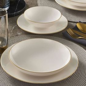 Güral Porselen Mat Gold Camelia 6 Kişilik 24 Parça Yemek Takımı