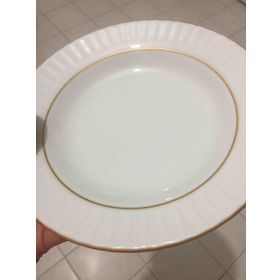 Güral Porselen Mat Yaldızlı 12'li Çukur Yemek Tabağı