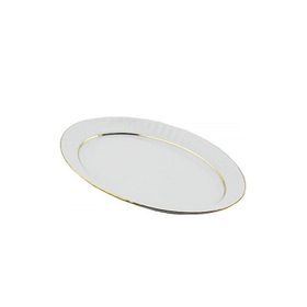 Güral Porselen Mat Yaldızlı 24x16 cm Kayık Tabak