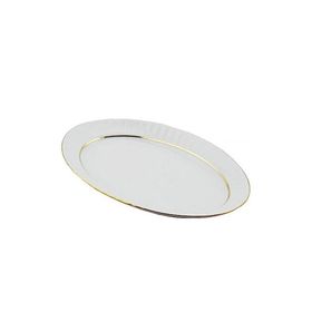 Güral Porselen Mat Yaldızlı 24x16 cm Kayık Tabak