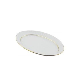 Güral Porselen Mat Yaldızlı 24x16 cm Kayık Tabak