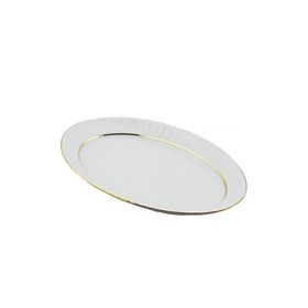 Güral Porselen Mat Yaldızlı 24x16 cm Kayık Tabak