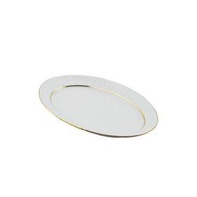 Güral Porselen Mat Yaldızlı 24x16 cm Kayık Tabak