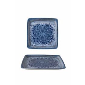 Güral Porselen Pera Bone Kare Mavi 19x19 cm 1 Adet Tabak