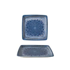 Güral Porselen Pera Bone Kare Mavi 19x19 cm 1 Adet Tabak