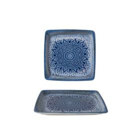 Güral Porselen Pera Bone Kare Mavi 19x19 cm 1 Adet Tabak