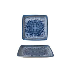 Güral Porselen Pera Bone Kare Mavi 19x19 cm 1 Adet Tabak