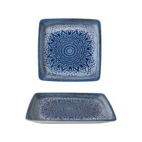 Güral Porselen Pera Bone Kare Mavi 19x19 cm 1 Adet Tabak