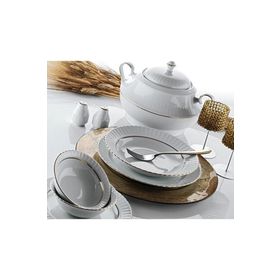 Güral Porselen Sedef Altın Fileli 22 cm 6 Adet Çukur Yemek Tabak
