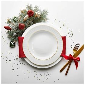 Güral Porselen Sedef Altın Fileli 22 cm 6 Adet Çukur Yemek Tabak
