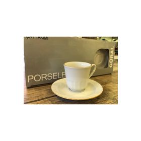 Güral Porselen SF02CT23 12 Parça Yaldızlı Çay Fincan Takımı