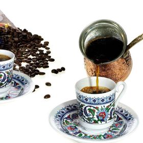 Güral Porselen Topkapı Sarayı Desenli 6'lı Türk kahvesi Fincan Takımı