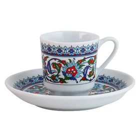 Güral Porselen Topkapı Sarayı Desenli 6'lı Türk kahvesi Fincan Takımı