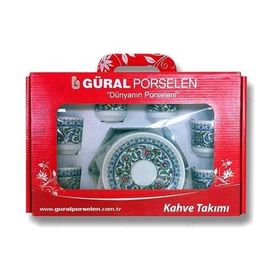Güral Porselen Topkapı Sarayı Desenli 6'lı Türk kahvesi Fincan Takımı