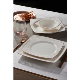 Güral Porselen Vivente Gold 8 Parça 2 Kişilik Bone Yemek Takımı