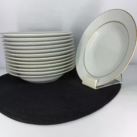 Güral Porselen Yaldızlı 12'li 19 cm Çukur Yemek Tabağı