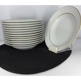 Güral Porselen Yaldızlı 12'li 19 cm Çukur Yemek Tabağı