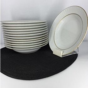Güral Porselen Yaldızlı 12'li 19 cm Çukur Yemek Tabağı