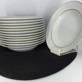 Güral Porselen Yaldızlı 12'li 19 cm Çukur Yemek Tabağı