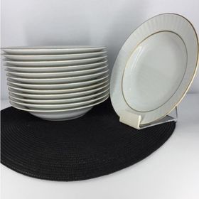 Güral Porselen Yaldızlı 12'li 22 cm Çukur Yemek Tabağı