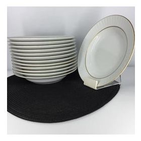 Güral Porselen Yaldızlı 12'li 22 cm Çukur Yemek Tabağı