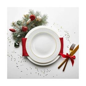 Güral Porselen Yaldızlı 12'li 22 cm Çukur Yemek Tabağı